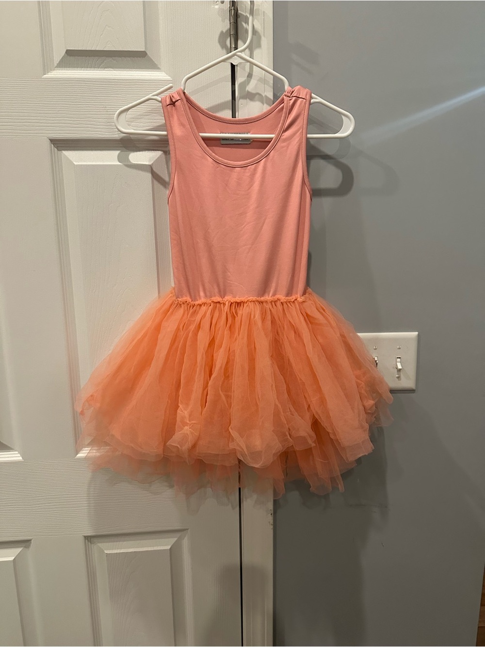 Girls Peach / light pink Tulle Tutu leotard - OLO